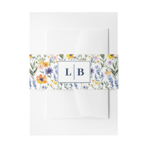 Joyful Floral Watercolor Garden Invitation Belly Band