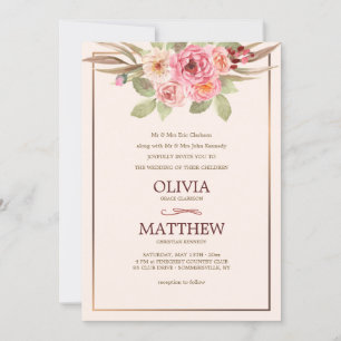 Joyful Floral Wedding Invitation