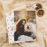 Joyful Flourish Modern Minimal 1 Photo Christmas Holiday Card<br><div class="desc">Joyful Flourish Modern Minimal 1 Photo Christmas Holiday Cards. A simple 1-photo Christmas Holiday Photo Card design. The front showcases a full-bleed, customisable photo of your choice. A subtle and elegant 'joyful' graces the top, written in hand-lettered script calligraphy, creating a whimsical heart flourish that seamlessly merges with the edge...</div>