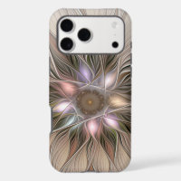 Joyful Flower Abstract Beige Brown Floral Fractal