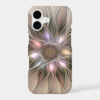 Joyful Flower Abstract Beige Brown Floral Fractal