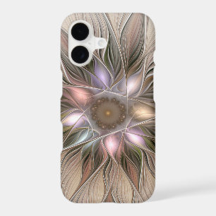 Joyful Flower Abstract Beige Brown Floral Fractal