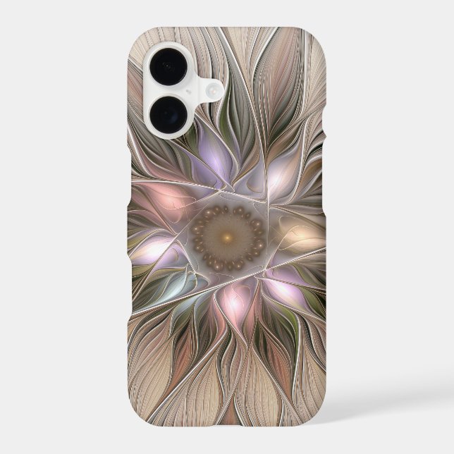 Joyful Flower Abstract Beige Brown Floral Fractal (Back)