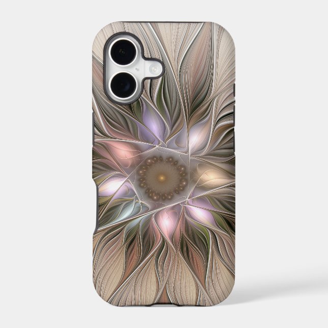 Joyful Flower Abstract Beige Brown Floral Fractal (Back)