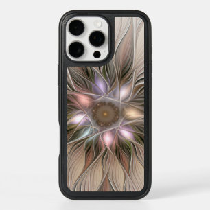 Joyful Flower Abstract Beige Brown Floral Fractal