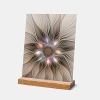 Joyful Flower Abstract Beige Brown Floral Fractal