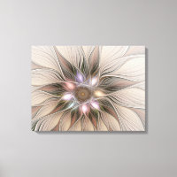 Joyful Flower Abstract Beige Brown Floral Fractal
