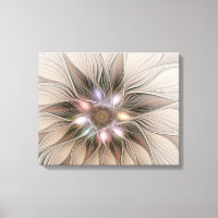 Joyful Flower Abstract Beige Brown Floral Fractal
