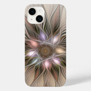 Joyful Flower Abstract Beige Brown Floral Fractal Case-Mate iPhone 14 Case