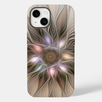 Joyful Flower Abstract Beige Brown Floral Fractal