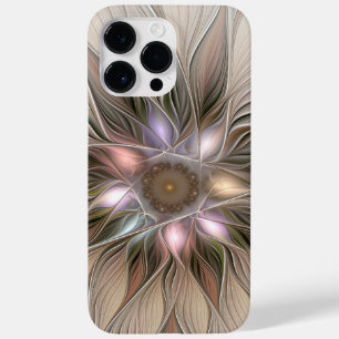 Joyful Flower Abstract Beige Brown Floral Fractal Case-Mate iPhone 14 Pro Max Case