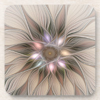 Joyful Flower Abstract Beige Brown Floral Fractal