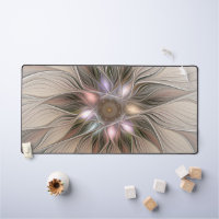 Joyful Flower Abstract Beige Brown Floral Fractal