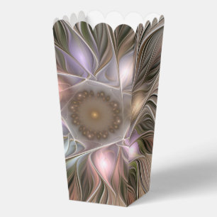 Joyful Flower Abstract Beige Brown Floral Fractal Favour Box