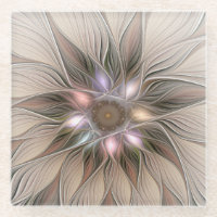 Joyful Flower Abstract Beige Brown Floral Fractal