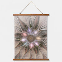 Joyful Flower Abstract Beige Brown Floral Fractal