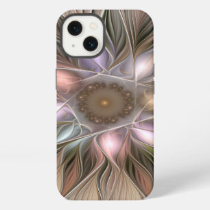 Joyful Flower Abstract Beige Brown Floral Fractal iPhone 13 Case