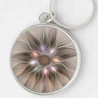 Joyful Flower Abstract Beige Brown Floral Fractal