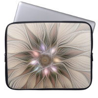 Joyful Flower Abstract Beige Brown Floral Fractal
