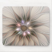Joyful Flower Abstract Beige Brown Floral Fractal