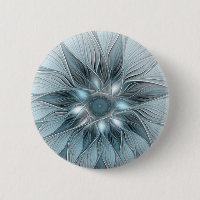 Joyful Flower Abstract Blue Grey Floral Fractal