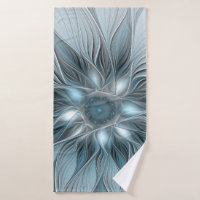 Joyful Flower Abstract Blue Grey Floral Fractal