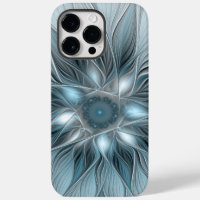 Joyful Flower Abstract Blue Grey Floral Fractal