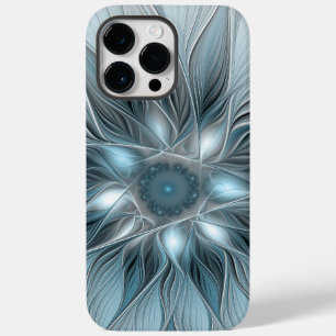 Joyful Flower Abstract Blue Grey Floral Fractal Case-Mate iPhone 14 Pro Max Case