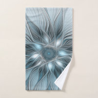 Joyful Flower Abstract Blue Grey Floral Fractal