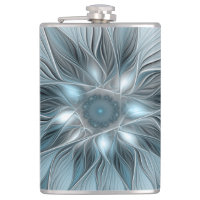 Joyful Flower Abstract Blue Grey Floral Fractal