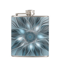 Joyful Flower Abstract Blue Grey Floral Fractal