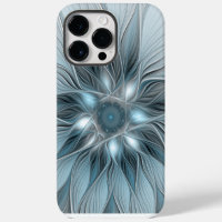 Joyful Flower Abstract Blue Grey Floral Fractal