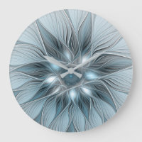 Joyful Flower Abstract Blue Grey Floral Fractal