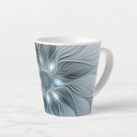 Joyful Flower Abstract Blue Grey Floral Fractal