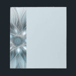 Joyful Flower Abstract Blue Grey Floral Fractal Notepad<br><div class="desc">A modern and abstract blue grey fantasy flower fractal.
Design for your notepad and more.</div>