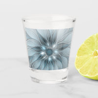 Joyful Flower Abstract Blue Grey Floral Fractal