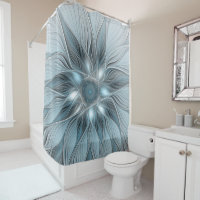 Joyful Flower Abstract Blue Grey Floral Fractal