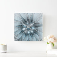 Joyful Flower Abstract Blue Grey Floral Fractal