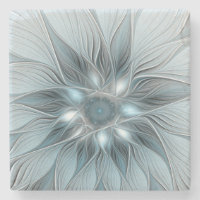 Joyful Flower Abstract Blue Grey Floral Fractal