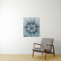 Joyful Flower Abstract Blue Grey Floral Fractal