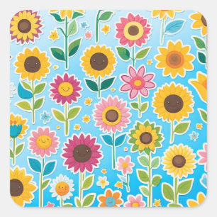 Joyful Flower Stickers for Kids