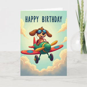 Joyful Flying Dog Card