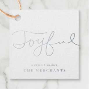 Joyful foil holiday favour tags