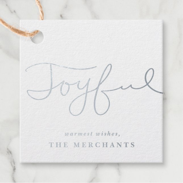 Joyful foil holiday favour tags (Front)