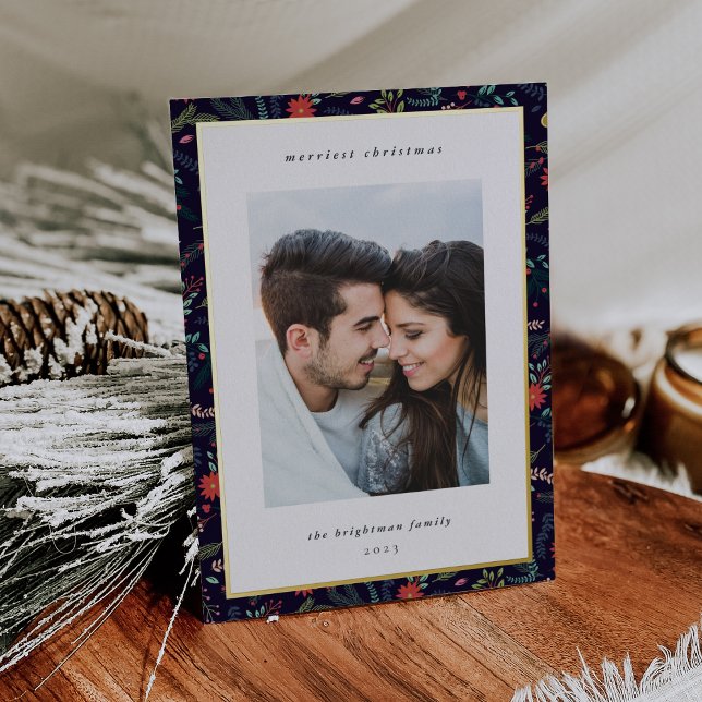 Joyful Foliage | Christmas Photo Foil Holiday Card (Creator Uploaded)