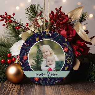 Joyful Foliage Photo Ceramic Tree Decoration