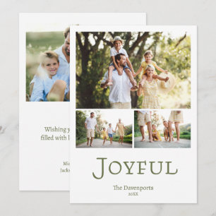 Joyful Four Photo Family Holiday Card