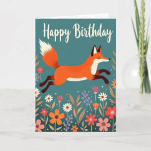 Joyful Fox Illustration Card