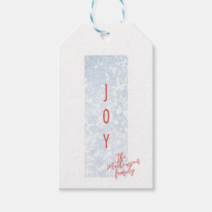 Joyful Frosty Blue and Red Bright Cheerful Return  Gift Tags