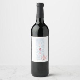 Joyful Frosty Blue and Red Bright Cheerful Return  Wine Label